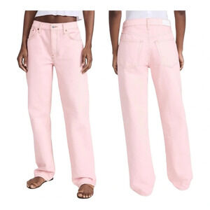 Re/Done Loose Washed Pink Denim Wide Leg Jeans NWT